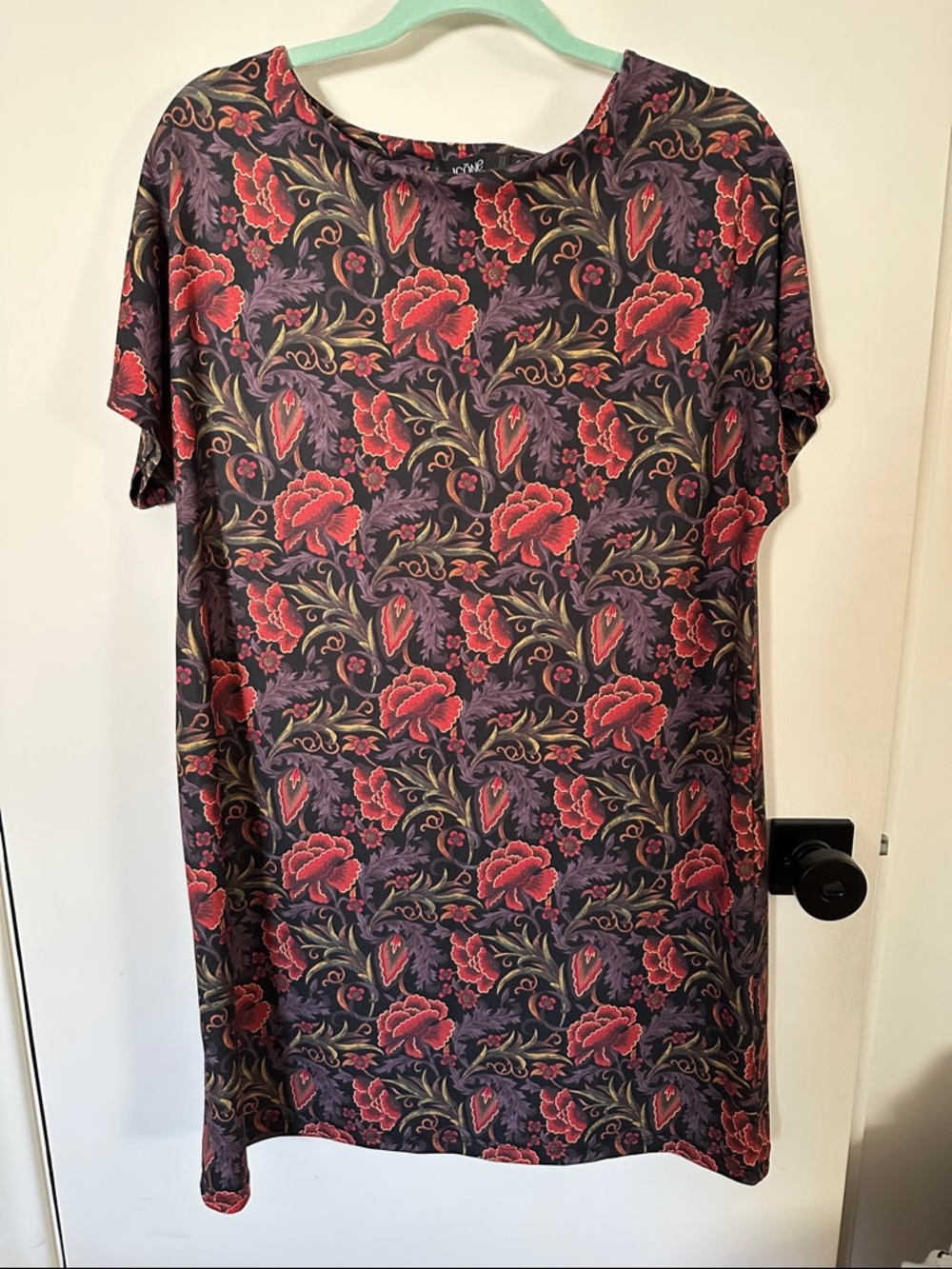 Simons Floral Mini Dress in Red and Black